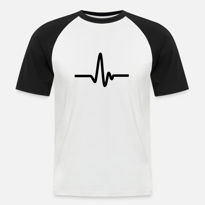 pulse - Männer Baseball-T-Shirt - Weiß/Schwarz