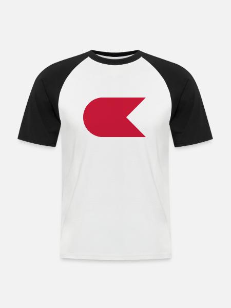 OK Dinghy sailing mark - Men's Baseball T-Shirt - white/black