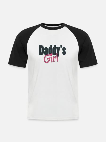 daddy's girl - Men's Baseball T-Shirt - white/black
