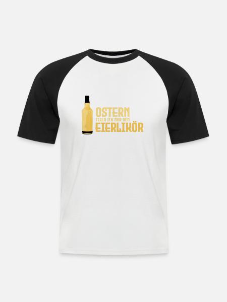 Ostern Eierlikör Feiern - Männer Baseball-T-Shirt - Weiß/Schwarz
