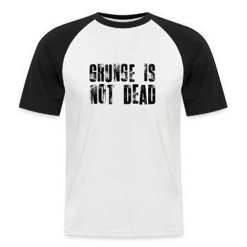 Grunge Band Logo - Men's Baseball T-Shirt - white/black - Front - Nik (191cm)