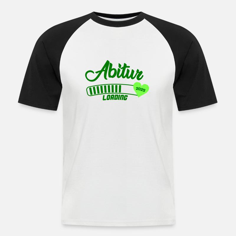 Abitur Loading 2025 - Männer Baseball-T-Shirt - Weiß/Schwarz