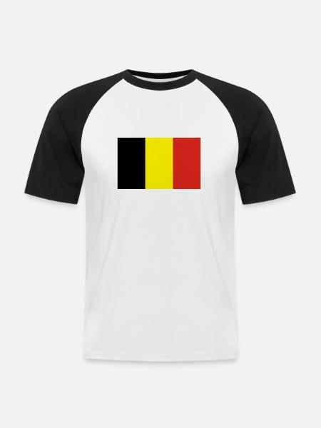 belgium - Men's Baseball T-Shirt - white/black