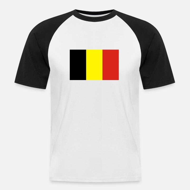 Belgien - Männer Baseball-T-Shirt - Weiß/Schwarz
