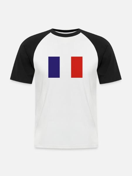 France - Men's Baseball T-Shirt - white/black