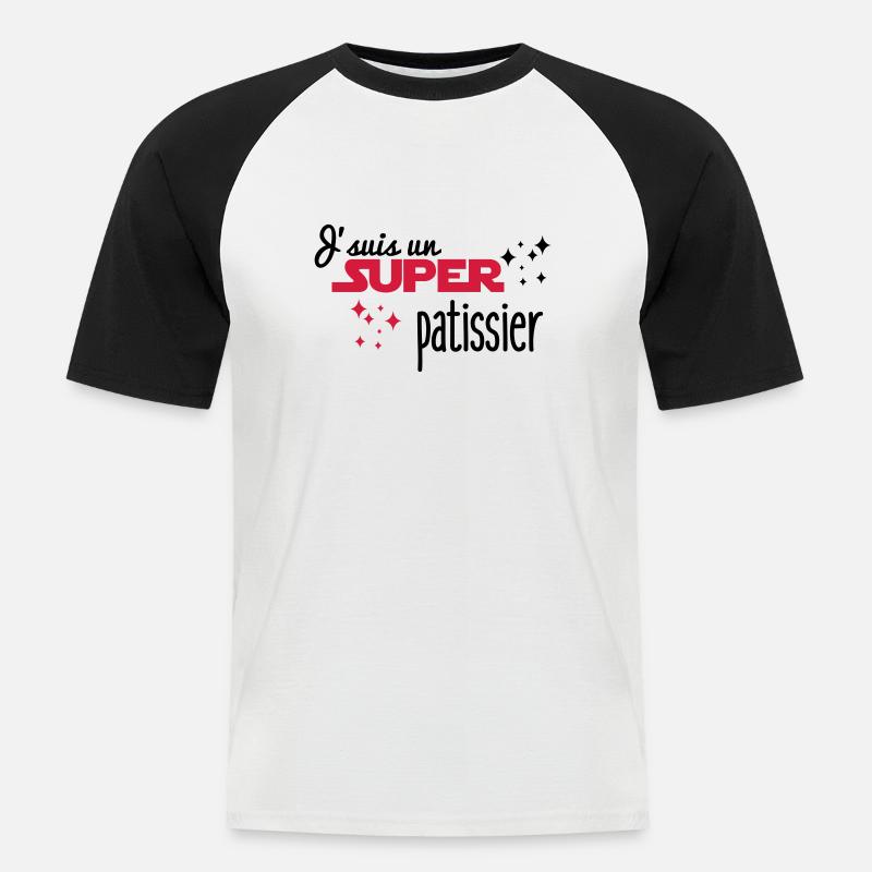Ich bin ein großer Gebäck - Männer Baseball-T-Shirt - Weiß/Schwarz