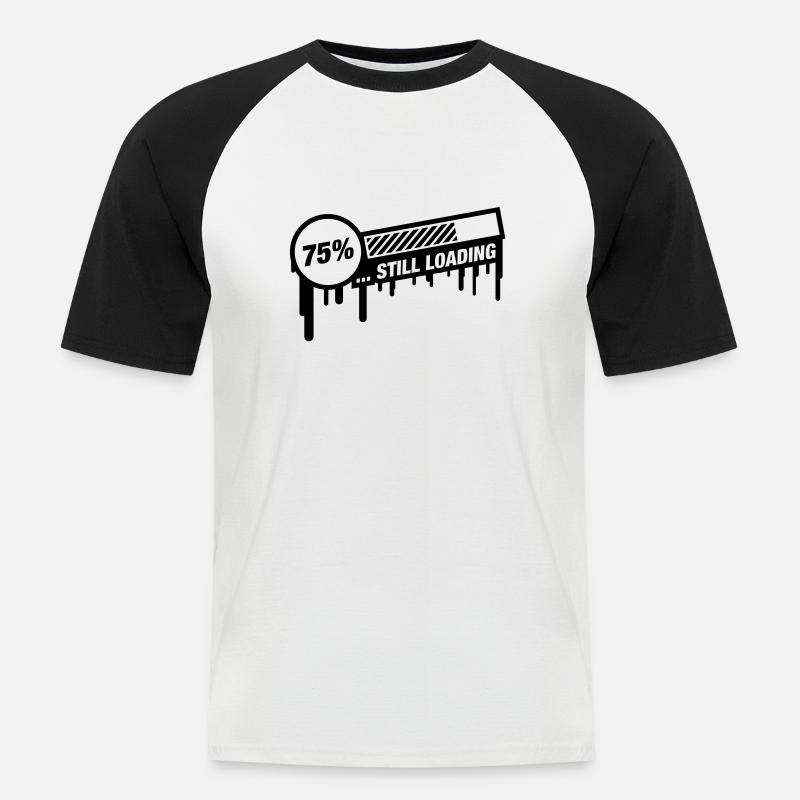 still_loading_graffiti_qu1 - T-shirt baseball manches courtes Homme - blanc/noir