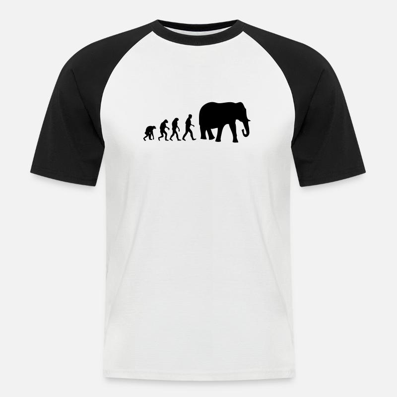 elefant evolution - Men's Baseball T-Shirt - white/black
