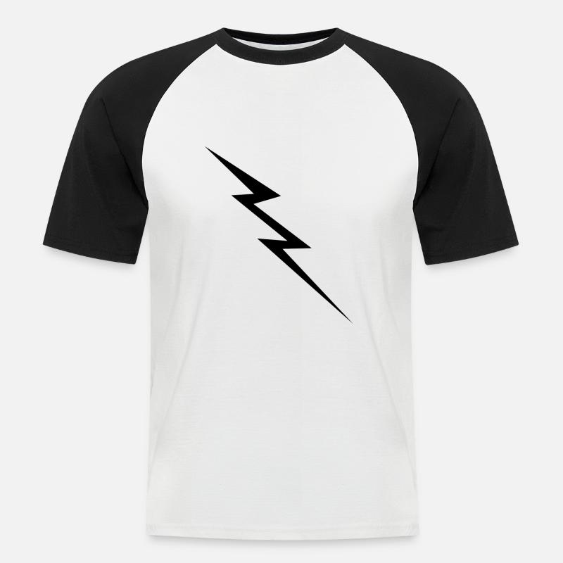 Blitz - Männer Baseball-T-Shirt - Weiß/Schwarz