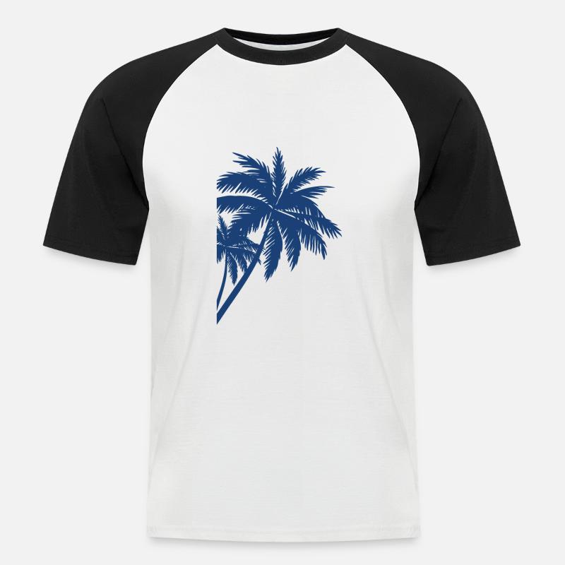 Palme Palm - Männer Baseball-T-Shirt - Weiß/Schwarz