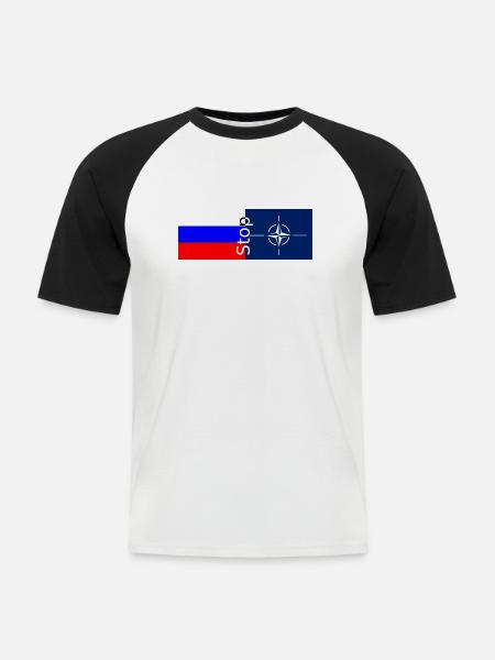 Nato Russland - Männer Baseball-T-Shirt - Weiß/Schwarz