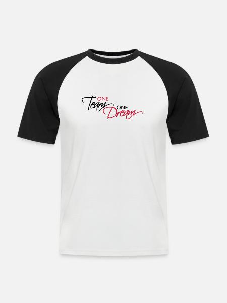 One Team Lettering - Men's Baseball T-Shirt - white/black