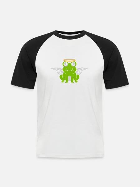 Angel Frog Wing Halo - Men's Baseball T-Shirt - white/black