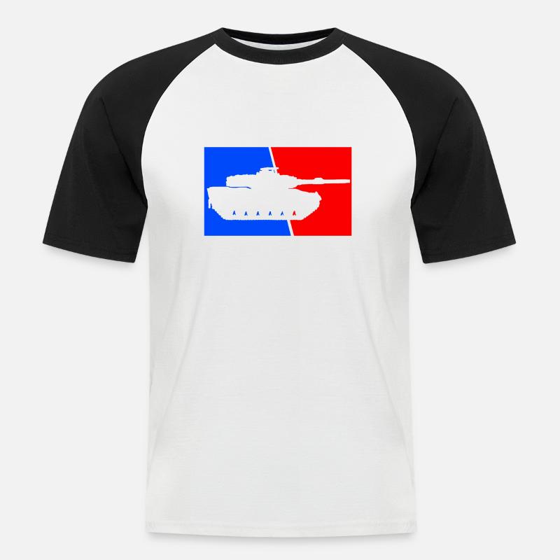 German Leopard 2 Panzer - Männer Baseball-T-Shirt - Weiß/Schwarz