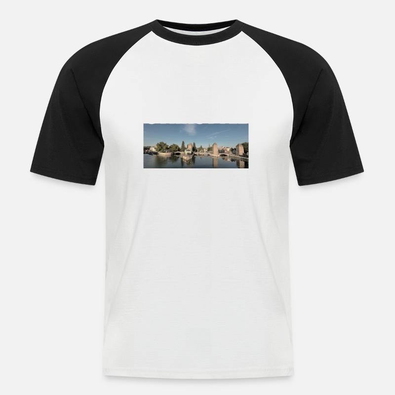 Strastyle - Männer Baseball-T-Shirt - Weiß/Schwarz