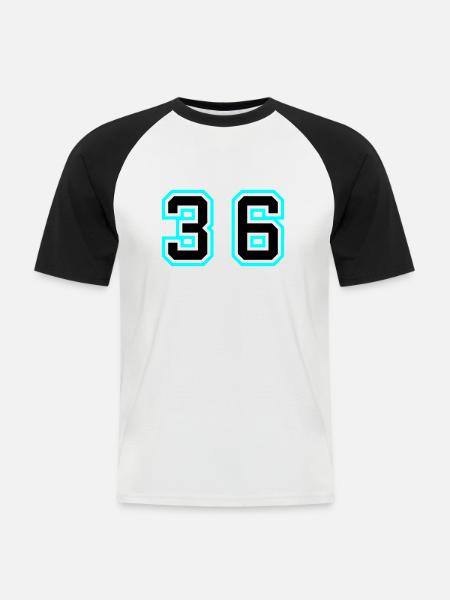 36 Number Symbol - Men's Baseball T-Shirt - white/black