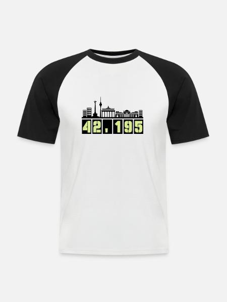 Berlin Skyline Marathon - Men's Baseball T-Shirt - white/black