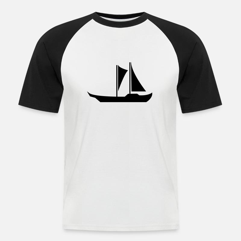 boot - Männer Baseball-T-Shirt - Weiß/Schwarz