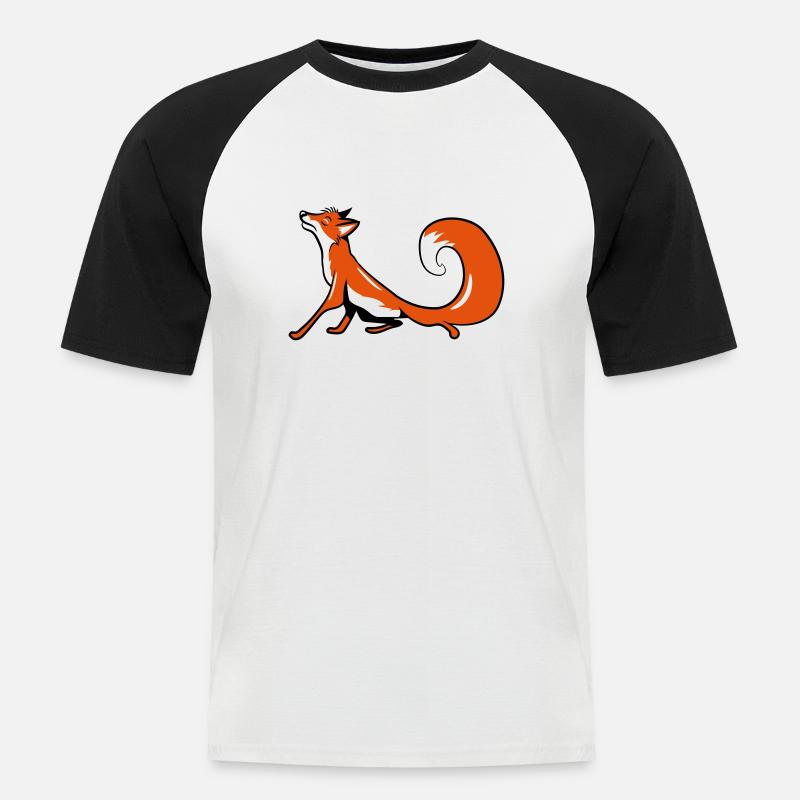 Fuchs witzig eitel - Männer Baseball-T-Shirt - Weiß/Schwarz