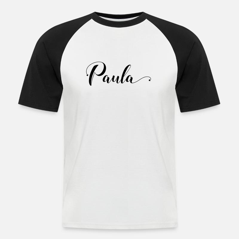 paula - Männer Baseball-T-Shirt - Weiß/Schwarz