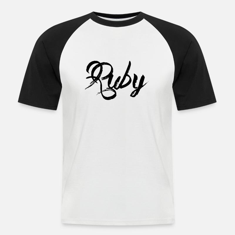 Ruby - Men's Baseball T-Shirt - white/black
