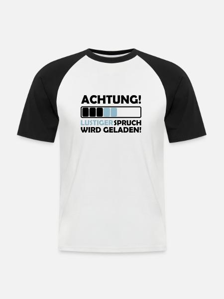 lustiger spruch - Männer Baseball-T-Shirt - Weiß/Schwarz