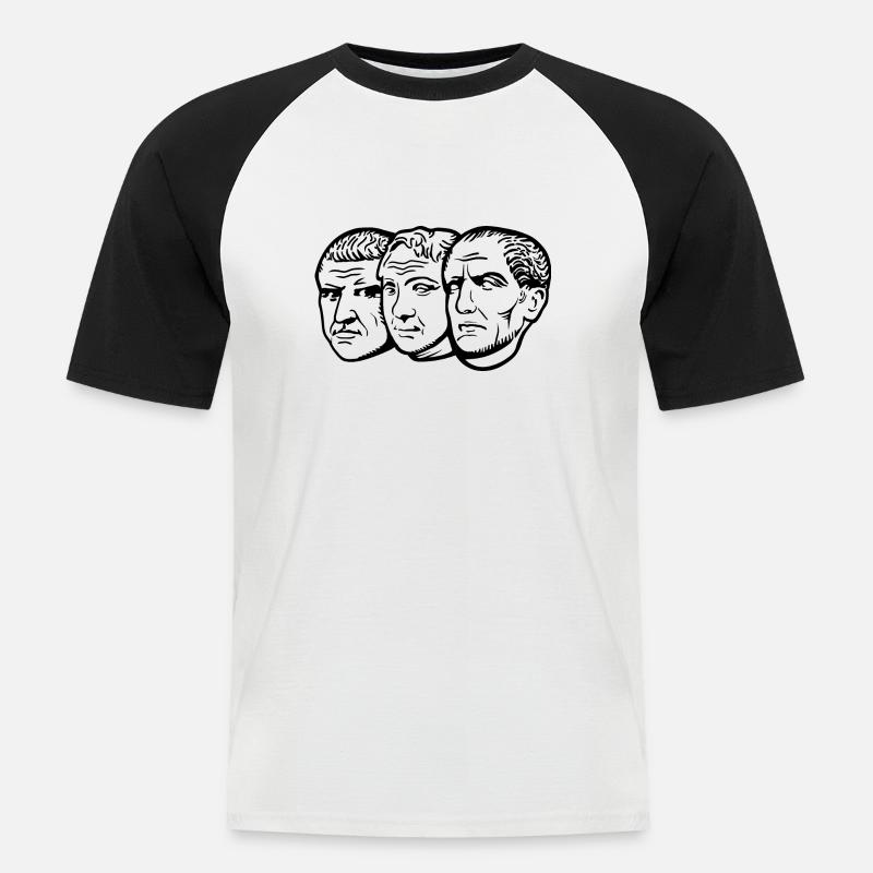 triumvirato - Maglia da baseball a manica corta da uomo - bianco/nero