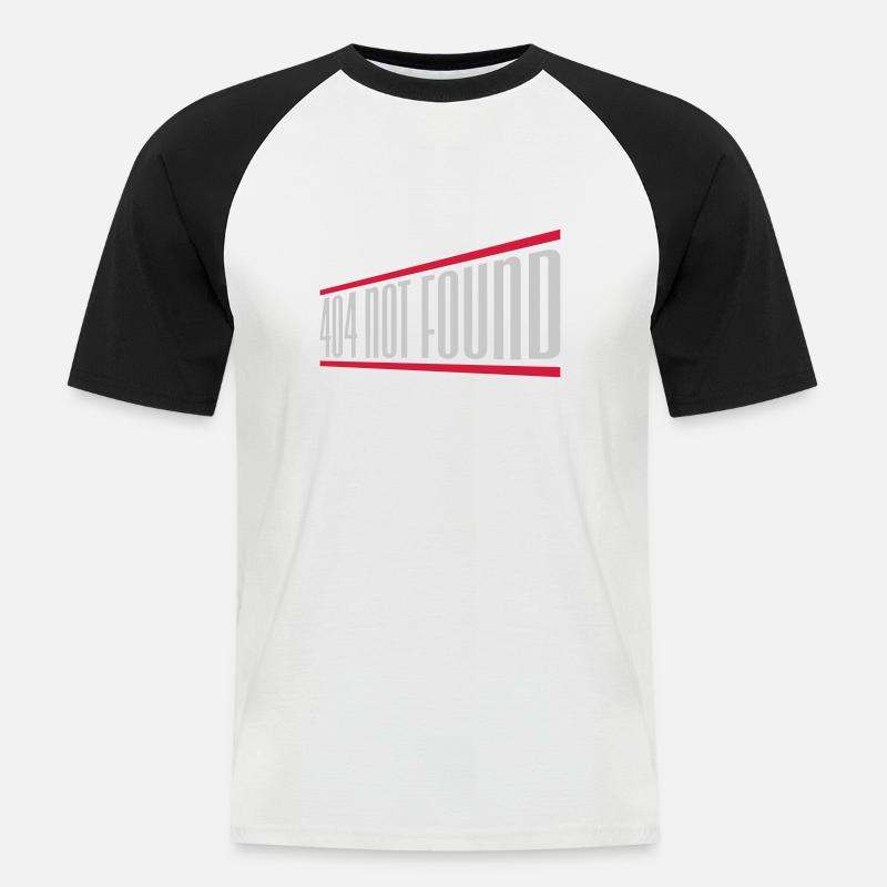 404 not found Computer - Männer Baseball-T-Shirt - Weiß/Schwarz