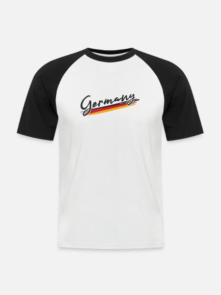 Fußball Deutschland Trikot Fanartikel Deutschland - Männer Baseball-T-Shirt - Weiß/Schwarz