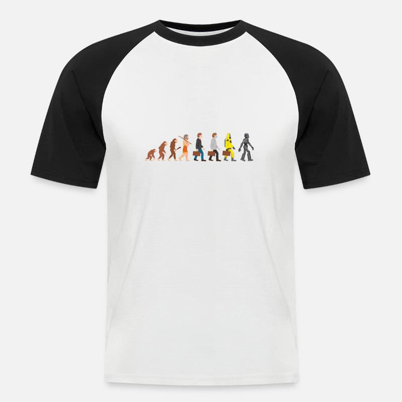 Evolution our future Dark - Men's Baseball T-Shirt - white/black