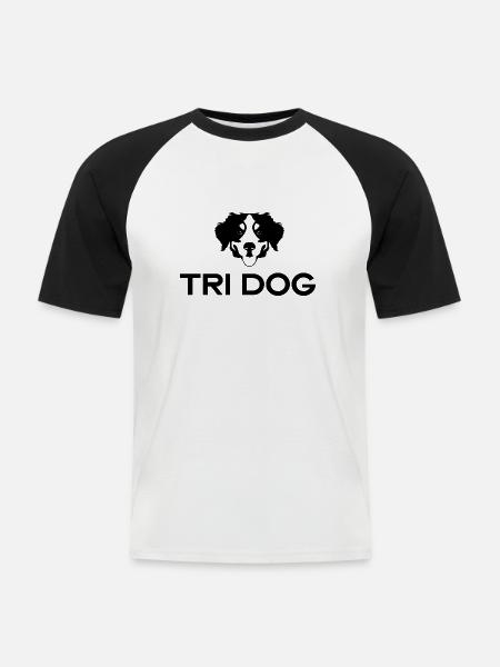 Dog Hund - Männer Baseball-T-Shirt - Weiß/Schwarz