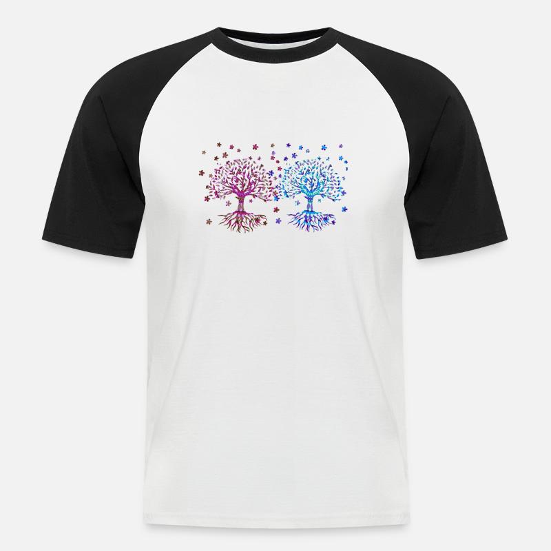 Lebensbaum, Baum des Lebens, Bäume - Männer Baseball-T-Shirt - Weiß/Schwarz