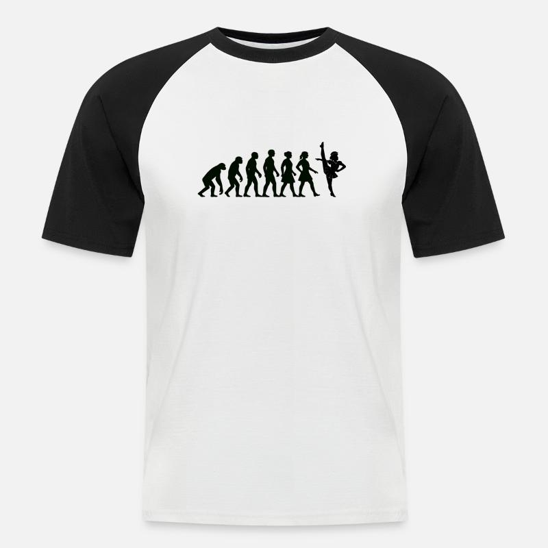 EVOLUTION SOLO MARICHEN solomariechen gardetanz - Männer Baseball-T-Shirt - Weiß/Schwarz