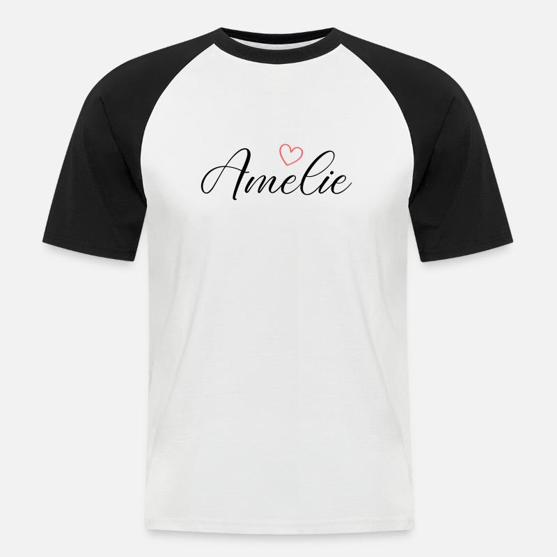 Amelie Name - Männer Baseball-T-Shirt - Weiß/Schwarz