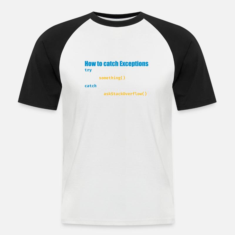 Programmierer, Software, Informatik, Developer - Männer Baseball-T-Shirt - Weiß/Schwarz