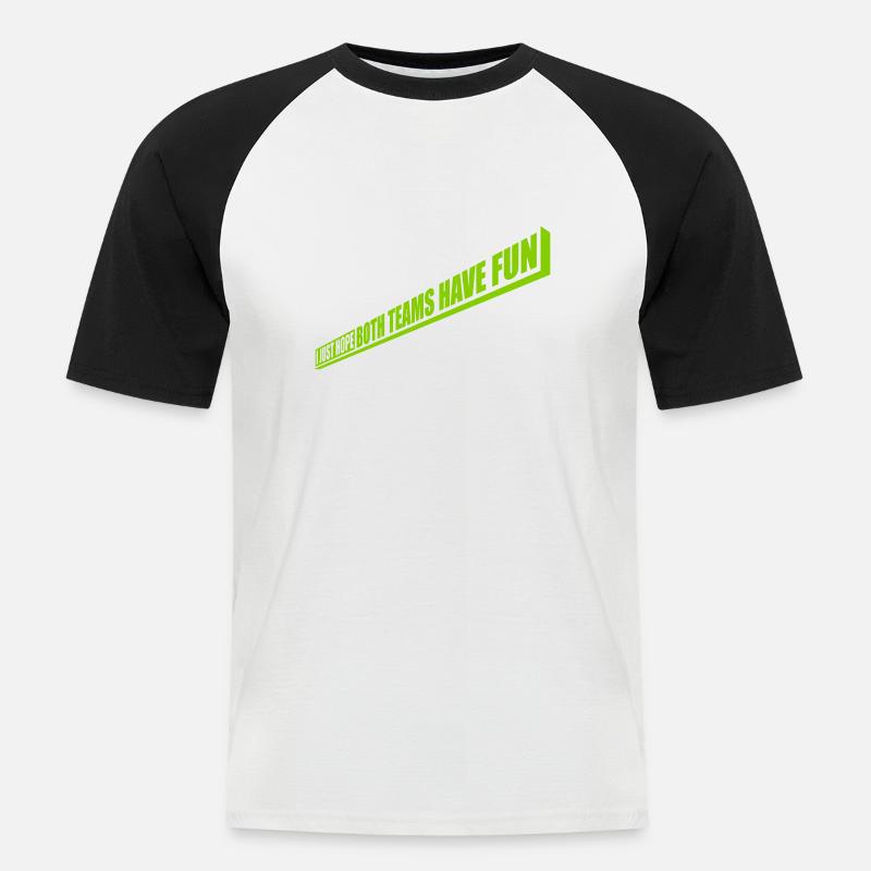 Both Teams Have Fun - Männer Baseball-T-Shirt - Weiß/Schwarz