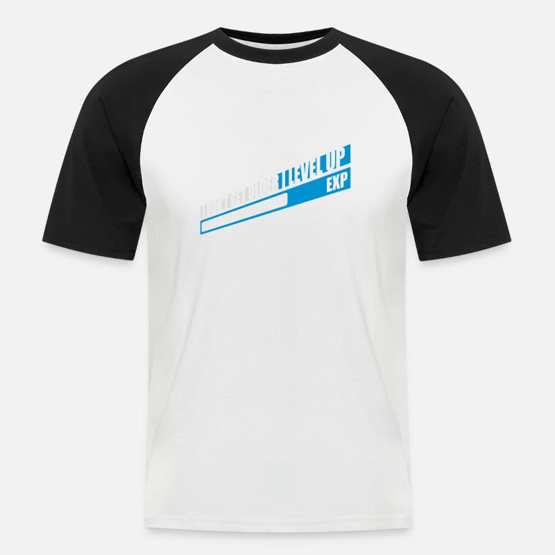 get older level up - Männer Baseball-T-Shirt - Weiß/Schwarz