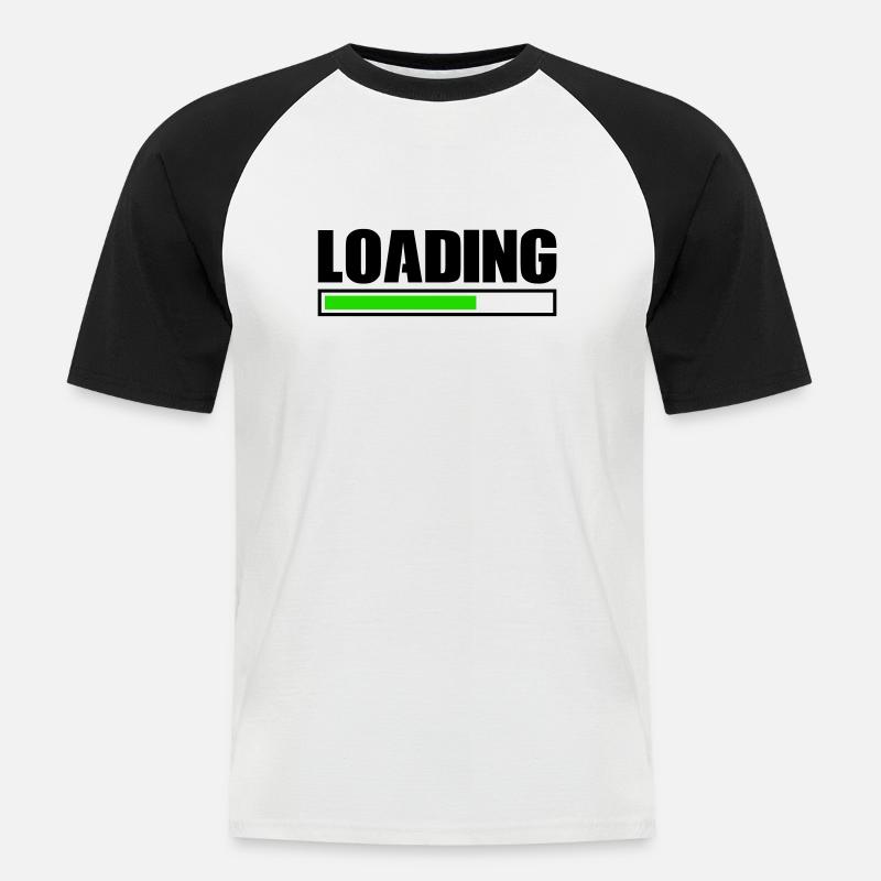 loading - Männer Baseball-T-Shirt - Weiß/Schwarz