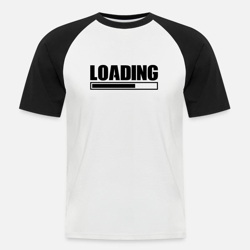 loading - Männer Baseball-T-Shirt - Weiß/Schwarz