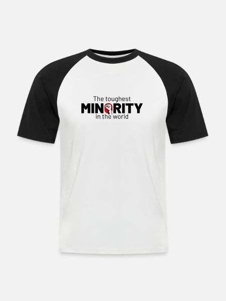The Toughest Minority Fist - Men's Baseball T-Shirt - white/black