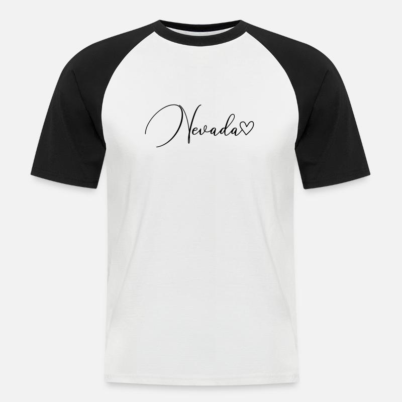 Nevada Scripture - Men's Baseball T-Shirt - white/black
