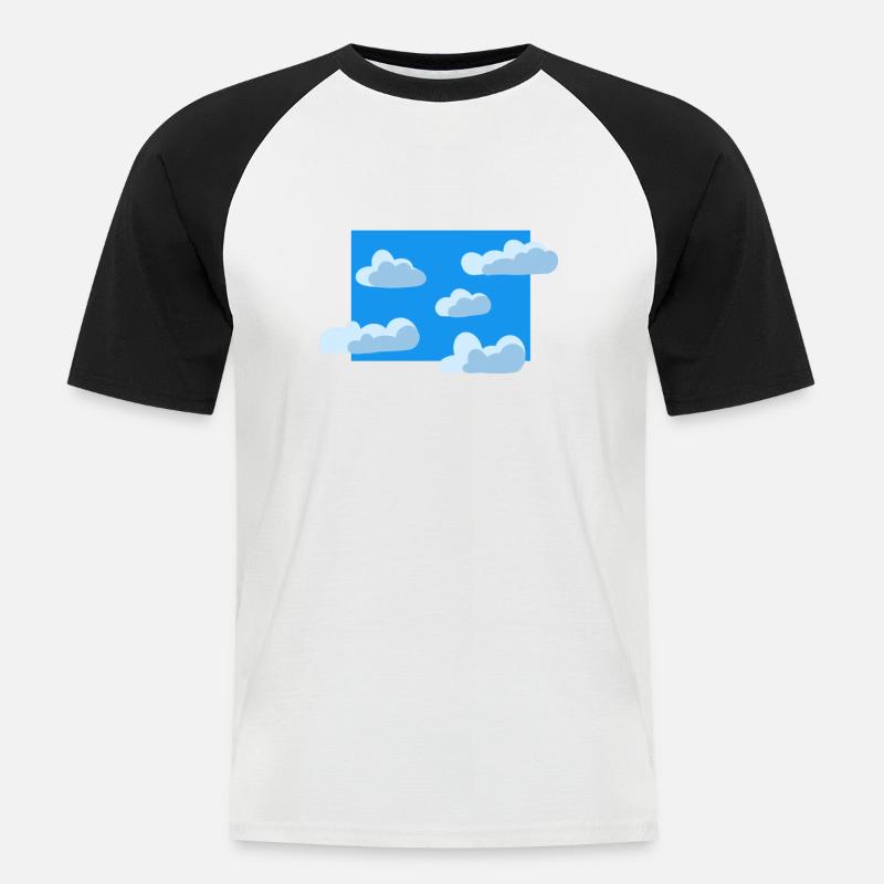 Blauer Wolkenhimmel - Männer Baseball-T-Shirt - Weiß/Schwarz