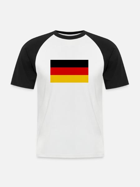 Drapeau Allemagne / German Flag - Men's Baseball T-Shirt - white/black