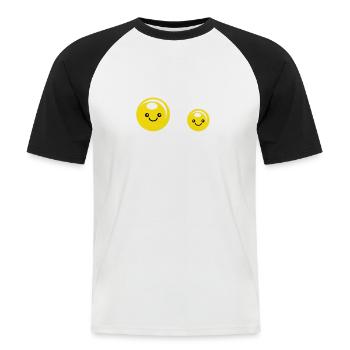 spiegeleier - Männer Baseball-T-Shirt - Weiß/Schwarz - Vorne - Nik (191cm)