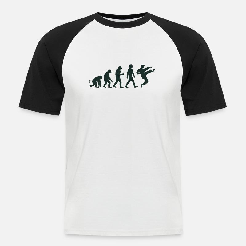 karate evolution - Männer Baseball-T-Shirt - Weiß/Schwarz