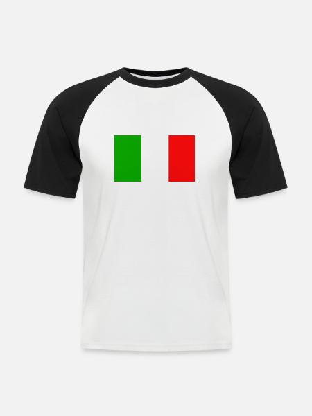 Italy flag - Men's Baseball T-Shirt - white/black