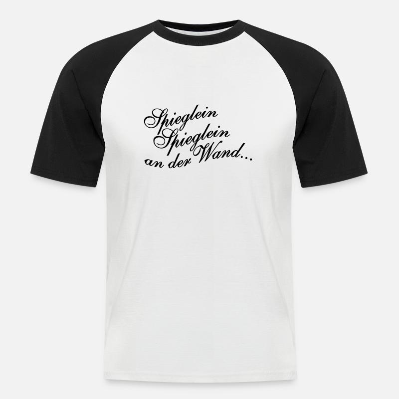 Spieglein Spieglein an der Wand - Männer Baseball-T-Shirt - Weiß/Schwarz