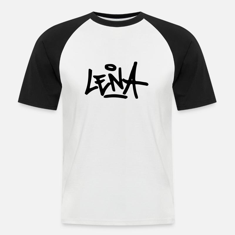 Graffiti Lena - Männer Baseball-T-Shirt - Weiß/Schwarz
