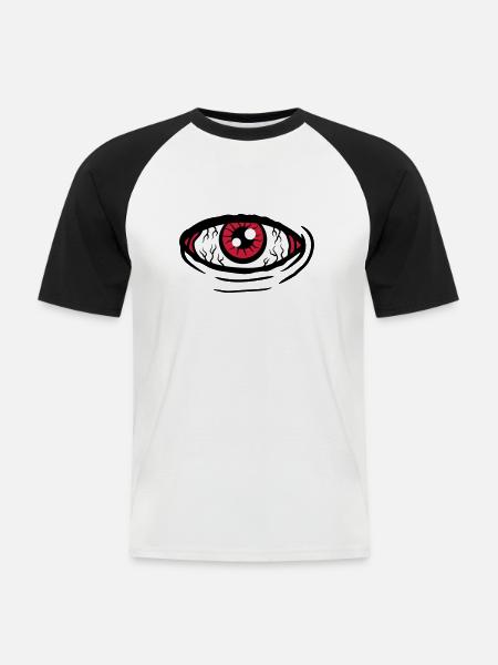 Big all-seeing eye - Men's Baseball T-Shirt - white/black