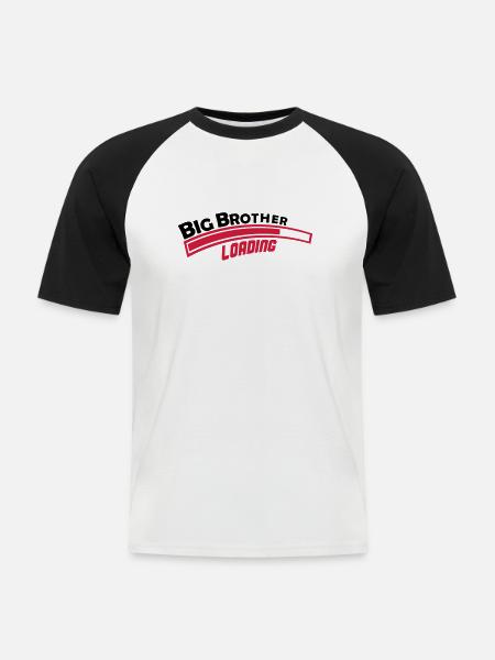 big_brother_loading_002 - Men's Baseball T-Shirt - white/black